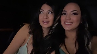 Sultry Latina Beauties In A Steamy Threesome With Their Uber Chauffeur